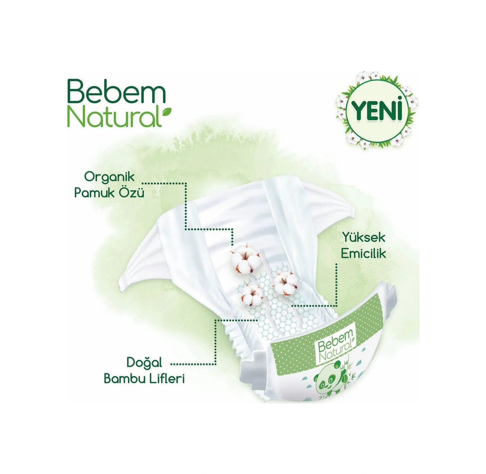 Bebem Bebek Bezi Natural Beden:6 15+kg Extra Large 384 Adet 6 Numara