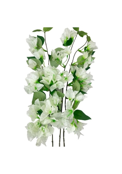 Yapay Çiçek 3dal Begonvil Çiçeği Beyaz 80cm Tek Dal Bodrum Çiçeği Sarkan Çiçek