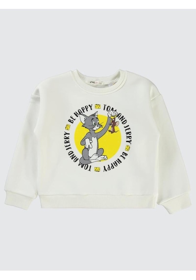 Tom and Jerry 6-9 Yaş Sweatshirt Ekru