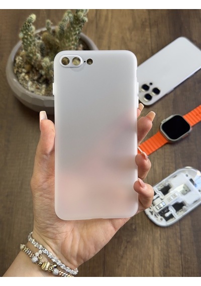 Apple iPhone 7 Plus Uyumlu Süper İnce Mat Ultra Thin Silikon Kılıf Şeffaf