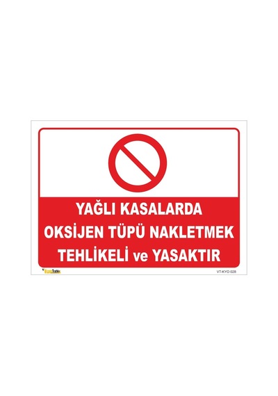 Yağlı Kasada Oksijen Tüpü Nakletme - Isg Levhası Levha-15x21 Cm Sticker