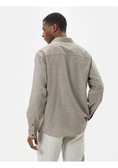 Koton Slim Fit Gömlek Klasik Yaka Uzun Kollu Düğmeli Kahverengi 4sam60023hw Kahverengi Koton Slim Fit Gömlek Klasik Yaka Uzun Kollu Düğmeli Kahverengi 4sam60023hw Kahverengi