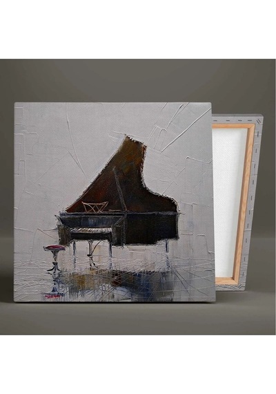 Piyano Yağlı Boya Efektli Müzik Sanat Dekor Hd Baskı Kanvas Tablo Ar030174