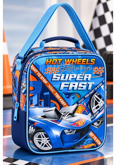 Hot Wheels Mavi Beslenme Çantası Çocuk Öğrenci Okul Yemek Çantası Günlük Kullanım 26x21x10 Cm Çok Renkli
