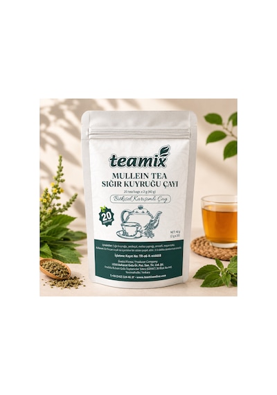 Mullein Tea Sığır Kuyruğu Bitkisel Karışımlı 20 Süzen Poşet Doypack Ambalaj