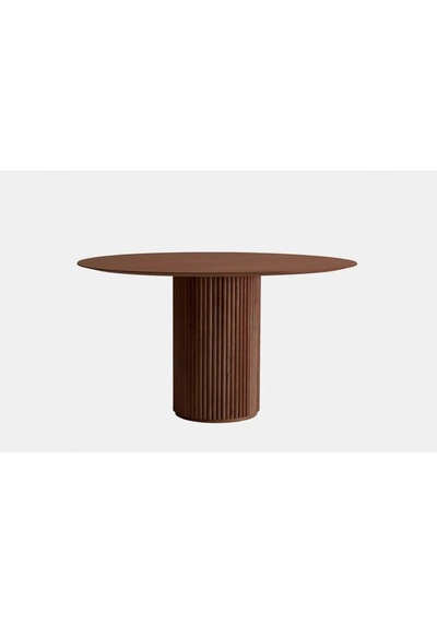 Breeze Yuvarlak Ahşap Bohem Masa 130x130 Ceviz