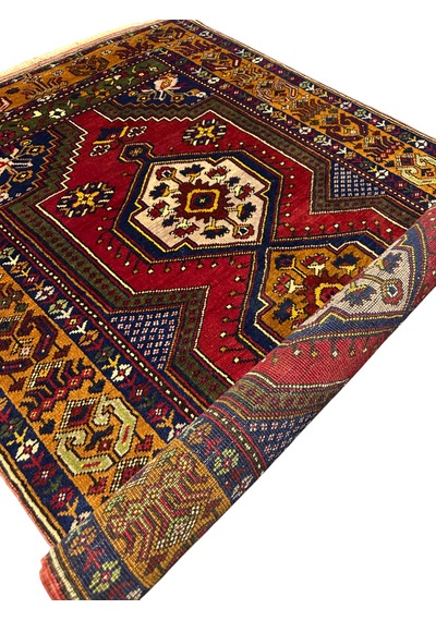 El Dokuma Sıfır Yahyalı Halısı 106x208 Kırmızı Kök Boya Halı Kırmızı
