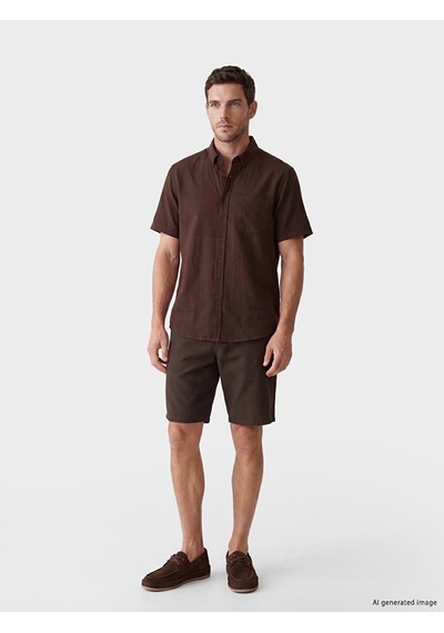 Lcwaıkıkı Classic Kahverengi Regular Fit Armürlü Erkek Gömlek