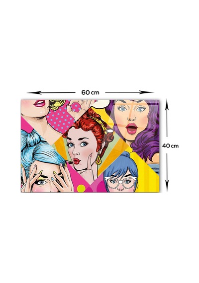 Cam Ocak Arkası Koruyucu Popart Ladies 40cm X 60cm