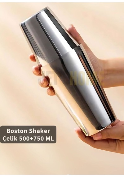 Jet's Home Boston Shaker Çelik Paslanmaz Çelik Kokteyl Shaker 500+750 Ml