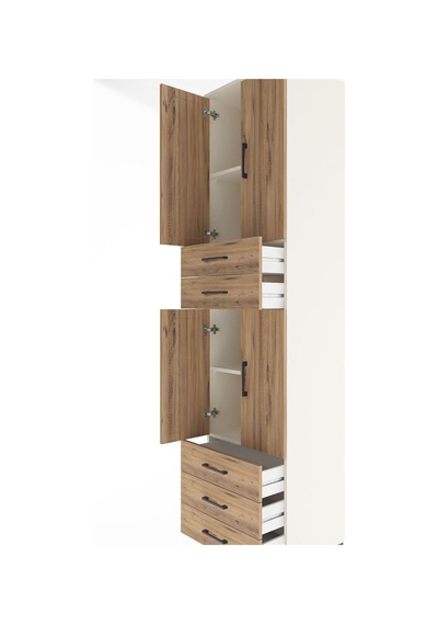 Hyperion Dolap 4 Raflı 5 Çekmeceli 4 Kapaklı 60x44x243 Aytaşı-çam Aytası