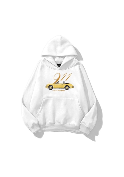 Tarzsokak Kadın 911 Art And Automobile Sweatshirt Beyaz
