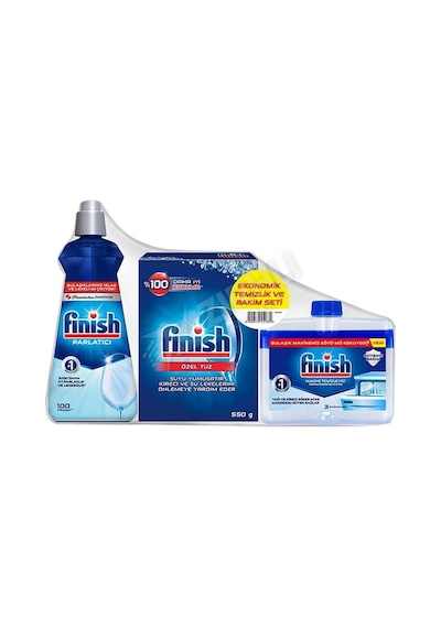 2 Adet Finish Temizlik Ve Bakım Seti Parlatıcı 400 Ml +.makina Temizleyici 250 Ml +tuz 550 Gr