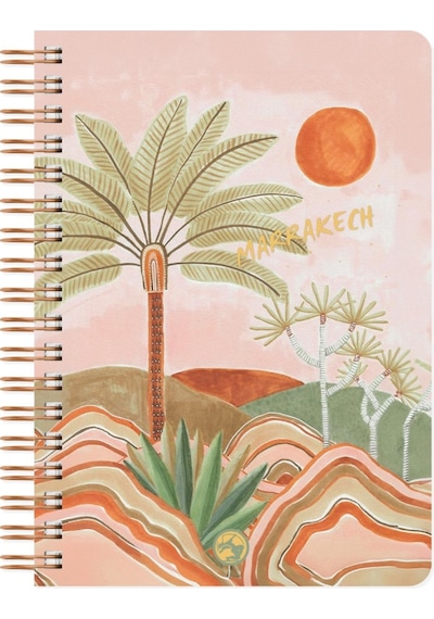 Marrakech Spiralli Defter Kareli Palmiye 17x24 Cm