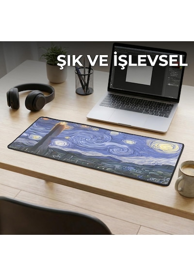 Van Gogh Yıldızlı Gece Temalı Xl Mousepad 70x30 Cm Büyük Boy Masa Matı Çift Dikişli Kenarlar, Kaymaz Taban, Oyuncu Ve Ofis Kullanım, Fütüristik Yıldızlı Gece Van Gogh Yıldızlı Gece Temalı Xl Mousepad 70x30 Cm Büyük Boy Masa Matı Çift Dikişli Kenarlar, Kaymaz Taban, Oyuncu Ve Ofis Kullanım, Fütüristik Yıldızlı Gece
