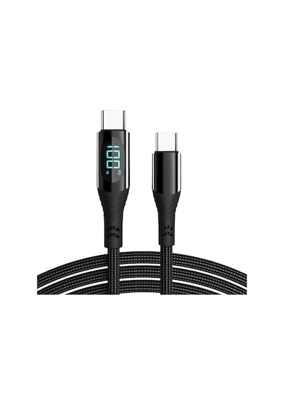 Valkyrie 100W-M 5A Type-c To Type-c Dijital Ekran Hızlı Data Şarj Kablosu