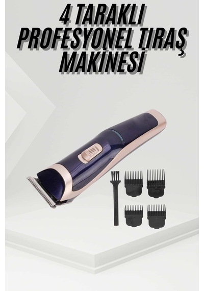 Tıraş Makinesi 4 Başlıklı Paslanmaz Çelik Bıçaklı Tüm Saç Tiplerine Uygun -
