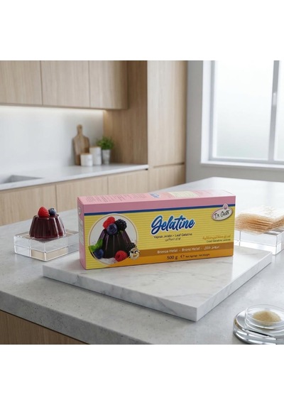 Yaprak Jelatin 500 Gr Helal Sertifikalı Pastacılık Ve Tatlılar İçin Jel Oluşturucu