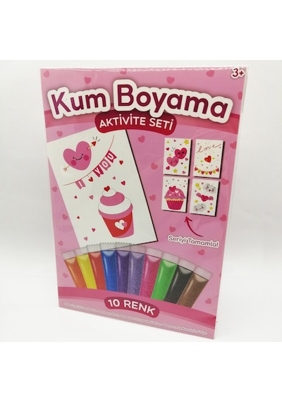 Tatlı Kalpler Kum Boyama Aktivite Seti