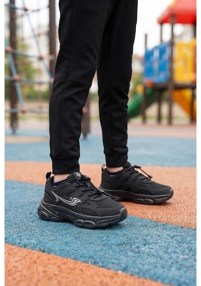Pepino 2348 Anatomik Lastik Bağcıklı Kalın Taban Sneaker Çocuk Spor Ayakkabı Siyah