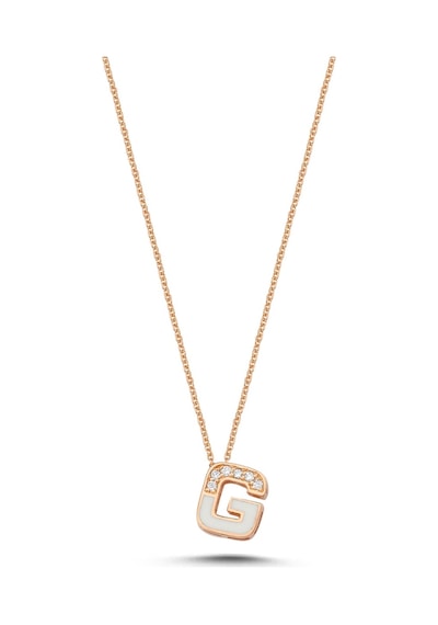 0,03 Karat Pırlantalı G Harf Kolye