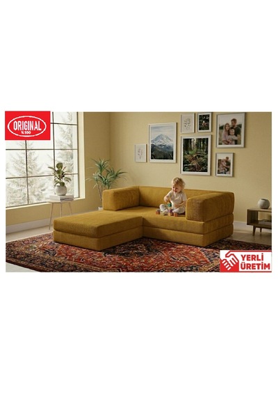 Herev 180x180 Cm 50 Dns Modüler Köşe Koltuk Fitilli Kadife Kumaş, Yatak Olabilen, Modern Tasarım Şark Köşe Hardal Herev 180x180 Cm 50 Dns Modüler Köşe Koltuk Fitilli Kadife Kumaş, Yatak Olabilen, Modern Tasarım Şark Köşe Hardal