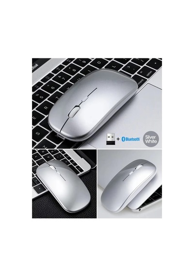 Şarjlı Mouse 2.4ghz Usb Wireless Ve Bluetooth Lu Sessiz Fare İos Android Tablet Telefon Uyumlu Diğer