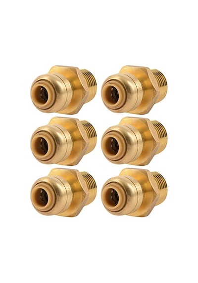 Sharkbite 1/4 İnç X 1/2 İnç Mnpt Azaltma Adaptörü, 6'lı Paket, Pirinç Tesisat Armatürü, Pex Boru, Bakır, Cpvc, Pe-rt, Hdpe, U110lf