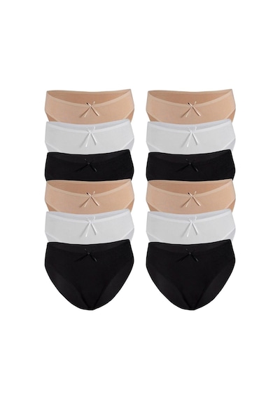 Kadın 12'li Paket Bambu Bikini Külot Renkli