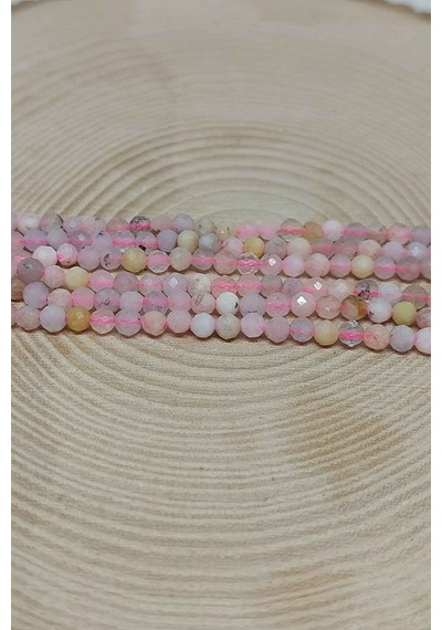 Yasamtohumu Pembe Opal Taşı Yarım Dizi 3 MM 17  CM Çok Renkli