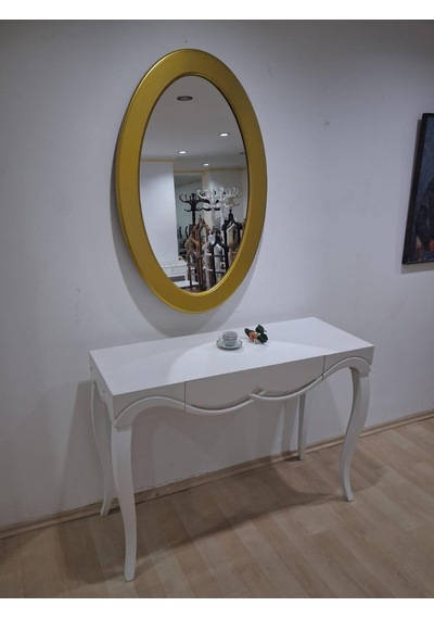 Dresuar Cnc Çökertme 90671 Model Oval Gold Renk Ayna Lake Beyaz Tabla Kayn Aslan Ayak Beyaz - Gold Dresuar Cnc Çökertme 90671 Model Oval Gold Renk Ayna Lake Beyaz Tabla Kayn Aslan Ayak Beyaz - Gold