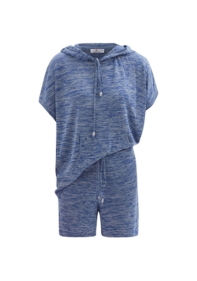 Peraluna Kaıra Blouse & Shorts Kapüşonlu Yazlık Kadın Triko Şort İndigo