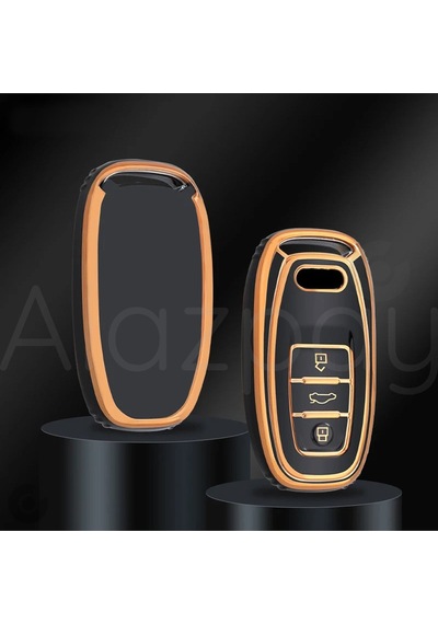 Audi A1 A3 A4 A5 A6 A7 A8 Q3 Q5 Q7 S4 S5 S6 S7 S8 R8 Tt Gold Kenar Tpu Anahtar Kılıfı Beyaz Gold