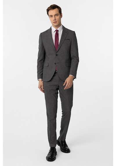Süvari Siyah Slim Fit Desenli Mono Yaka 6 Drop Klasik Takım Elbise Siyah Süvari Siyah Slim Fit Desenli Mono Yaka 6 Drop Klasik Takım Elbise Siyah