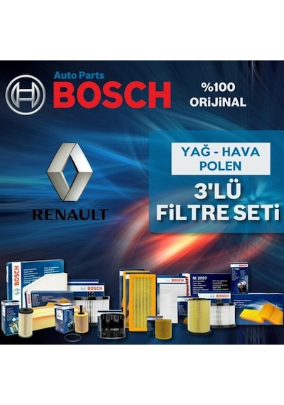 Renault Megane 3 1.5 Dci Bosch  Filtre Bakım Seti 2009-2012 (495329518)