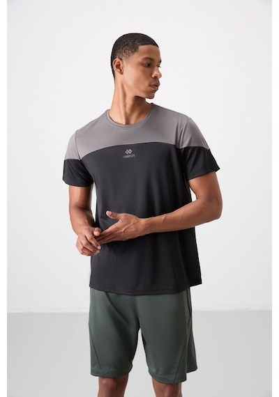 Tommy Life Siyah Polyester Nefes Alan Dokulu İnce Esnek Standart Fit Erkek Performans T-shirt - 88386 Siyah