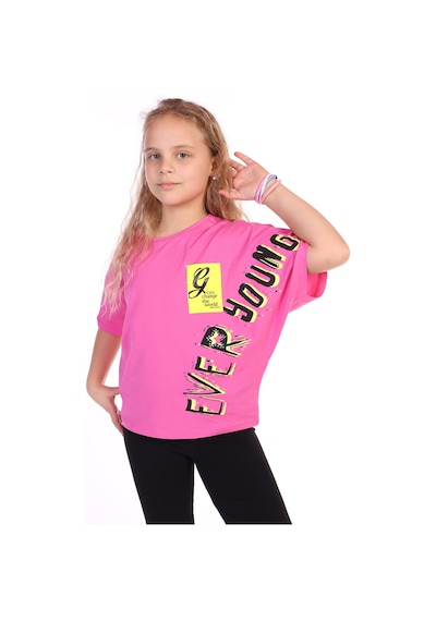 Toontoy Kids Toontoy Kız Çocuk Ever Young Baskılı Tişört Fuşya