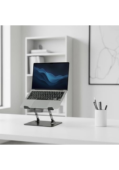 Prexua Flexer Ayarlanabilir Ergonomik Laptop Standı - Tablet Standı - Metal - Siyah - Flx2320bl Siyah 1