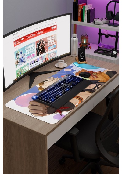 Bennett Genshin Impact Anime Gacha V4 - 90x40 Xxl Gaming Mouse Pad Fare Altlığı