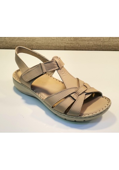 Castle Black 22306 Bayan Deri Comfort Sandalet Bej