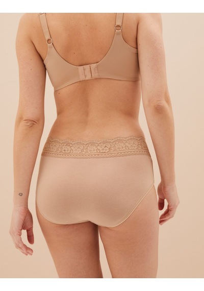Marks & Spencer 5'li Dantel Detaylı Short Külot Seti T61005022M Bej