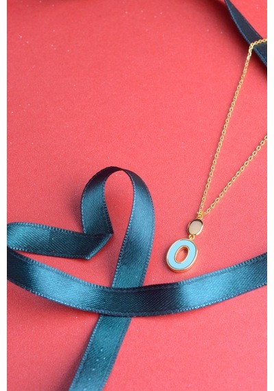 Innuendo Jewelry 925 Ayar Gümüş O Kolye Mavi