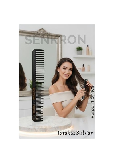 Zenvac Karbon Plastik Saç Kesim Tarağı 17.2 Cm, Kuaför Ve Kişisel Kullanıma Uygun 722298 Zenvac29
