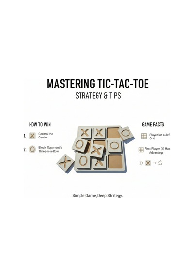 Ahşap Tic Tac Toe Oyunu Dekoratif, Eğlenceli Ve Eğitici Masa Oyunu