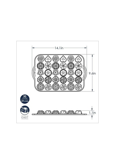 Nordicware 5 Çayı Mini Kek Şekilleri Kalıbı Bronz