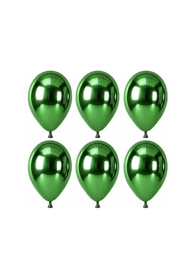 Yeşil Renk Lateks Krom Balon 30 Cm - 6 Adet