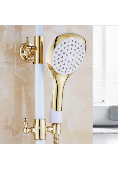 Banyo Bataryası Duş Seti Beyaz/Gold Ithal Özel Üretim