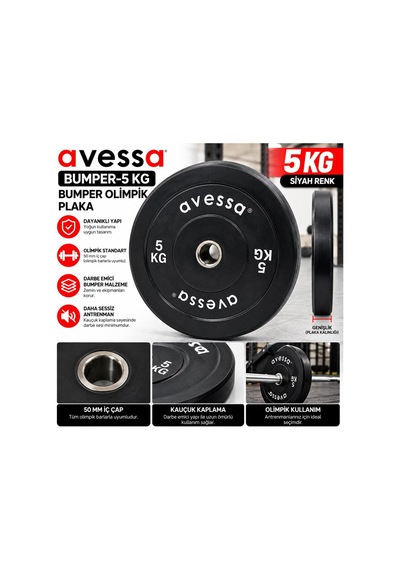 Avessa Bumper-5kg Bumper Olimpik Plaka 5 Kg