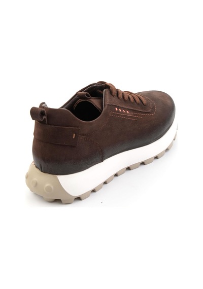 Bambi Kahve Hakiki Deri Erkek Sneaker E01011034701