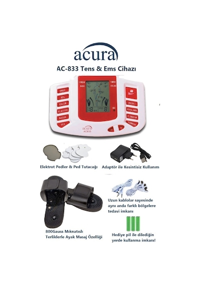 Acura Ac-833 Ultra Masaj Aleti Fizik Tens Cihazı Çok Renkli